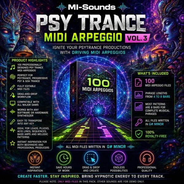 MI-Sounds – Psytrance Midi Arpeggio Vol 3 MI-Sounds - Psytrance Midi Arpeggio Vol 3